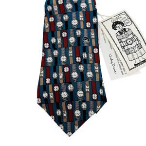 NEW! Vicky Davis Anyone Have the Time? Tie Teal Brown Classic Gift Suit Formal